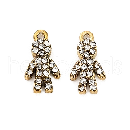 304 Stainless Steel Rhinestone Pendant STAS-U047-12G-1