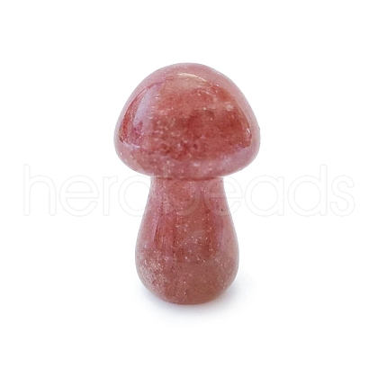Natural Strawberry Quartz Healing Mushroom Figurines PW-WG61562-27-1