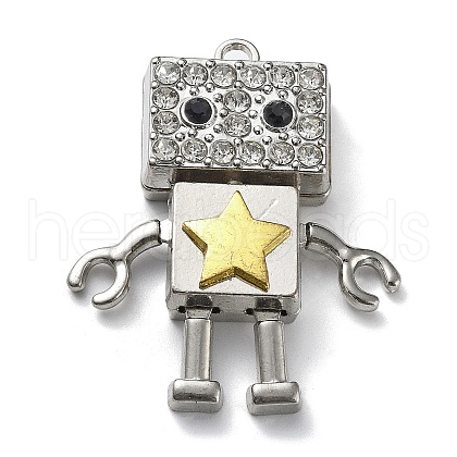 Alloy with Rhinestone Pendants FIND-Z013-04P-1