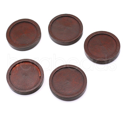 Natural Wood Cabochon Settings WOOD-WH0115-37B-F-1