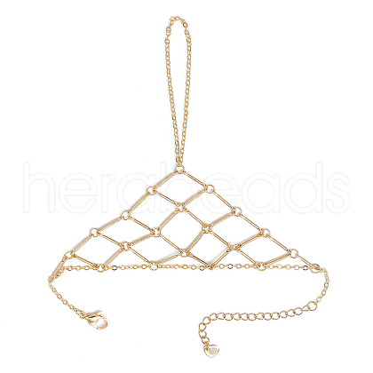 Brass Cable Chains Ring Bracelets for Women BJEW-JB11484-01-1