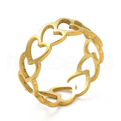 Ion Plating(IP) 201 Stainless Steel Finger Rings RJEW-G278-21G-1
