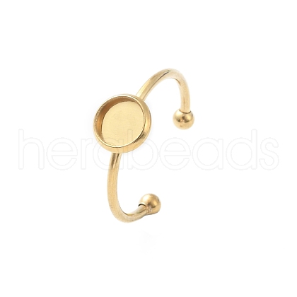 Stainless Steel Open Cuff Ring Findings STAS-WH0001-12A-1