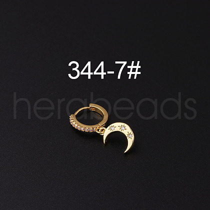 Brass Micro Pave Clear Cubic Zirconia Hoop Cartilage Earrings WG1A959-07-1