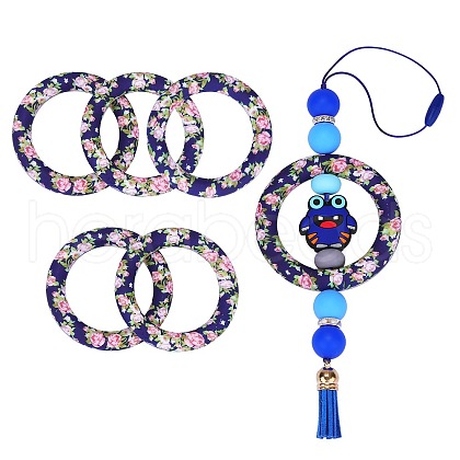 5Pcs Ring Food Grade Eco-Friendly Silicone Focal Beads JX894B-1