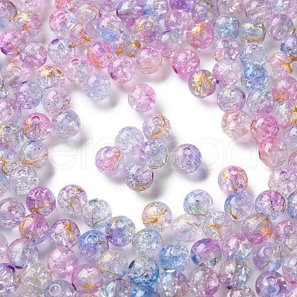 Transparent Crackle Acrylic Beads DACR-D300-01B-8mm-1