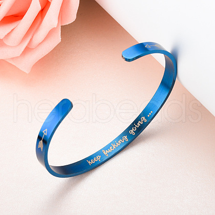 Inspirational Stainless Steel Cuff Bangles for Men Women FS-WG0E735-04-1