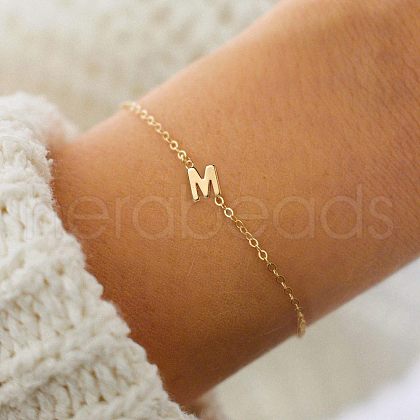 Simple Style Alloy Letter Link Bracelets WG5F19A-11-1