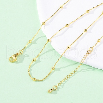 Brass Ball Chains Necklaces for Women NJEW-D302-66G-1