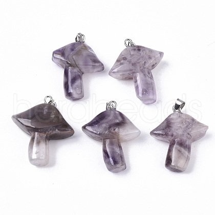 Natural Amethyst Pendants G-R480-02B-1