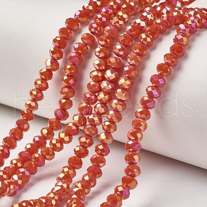 Electroplate Opaque Glass Beads Strands EGLA-A034-P4mm-T04-1