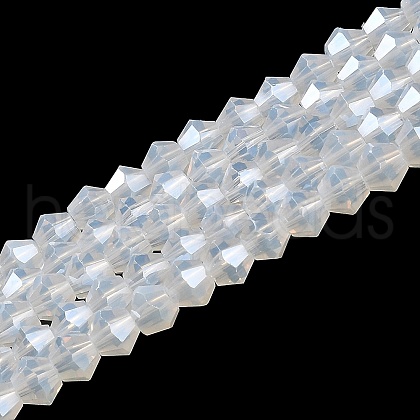 Imitation Jade Electroplate Glass Beads Strands EGLA-F029-J4mm-A05-1