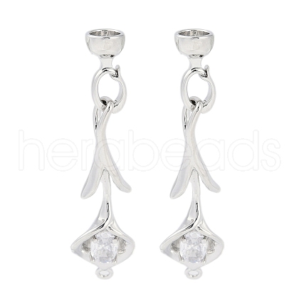 Brass Pave Clear Cubic Zirconia Fold Over Clasps KK-F875-11P-1