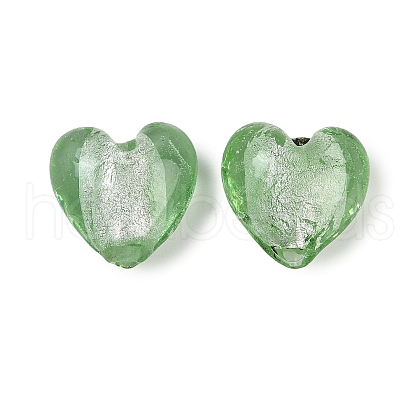 Handmade Silver Foil Lampwork Glass Beads LAMP-Q005-06F-1