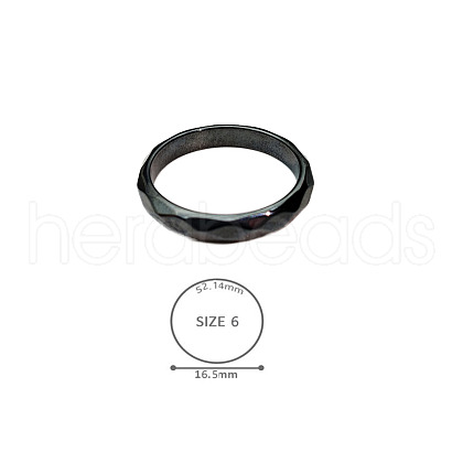 Synthetic Hematite Plain Band Rings BK4832-8-1