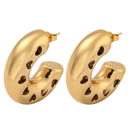 PVD Vacuum Plating 202 Stainless Steel Hoop Earring EJEW-H003-21G-03-1