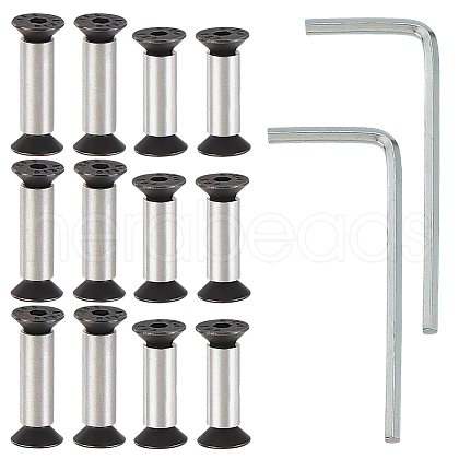 AHADERMAKER 12 Sets 2 Styles Alloy Steel Screws & Screw Pumps for Holsters & Knife Sheath FIND-GA0004-41-1