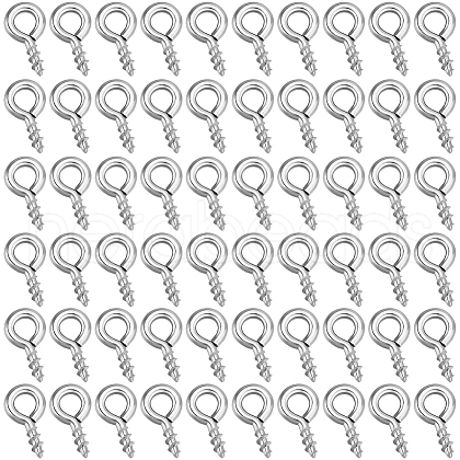 Beebeecraft 600Pcs 304 Stainless Steel Screw Eye Pin Peg Bails STAS-BBC0005-12-1