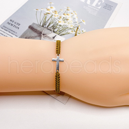 Alloy Cross Link Bracelets for Men Women WGE4022-06-1