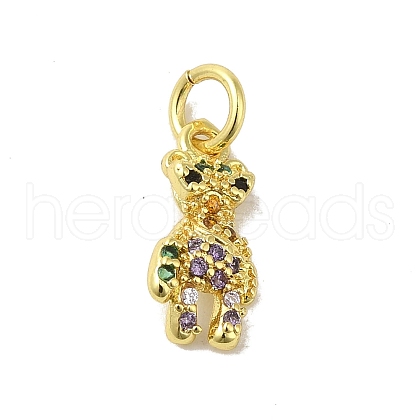 Real 18K Gold Plated Brass Pave Colorful Cubic Zirconia Pendants KK-M283-06C-02-1