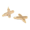 Brass Micro Pave Cubic Zirconia Charms KK-B102-07G-2