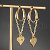 Stainless Steel Tassel Heart with LOVE Hoop Earrings VU5295-5