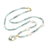 Natural Amazonite Pendant Necklaces for Women NJEW-G165-01A-G-1