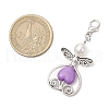 Heart Angel Acrylic & ABS Plastic Imitation Pearl Round Bead Pendant Decorations HJEW-JM03235-3