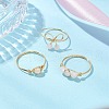 Round Natural Rose Quartz Finger Rings for Women RJEW-JR00857-02-1