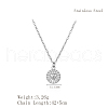 Stainless Steel Flat Round with Heart Pendant Necklaces for Women Casual Daily Jewelry EU8880-1-3