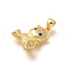 Rack Plating Brass Micro Pave Cubic Zirconia Pendants KK-L226-006G-03-2