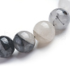 Natural Tourmalinated Quartz/Black Rutilated Quartz Stretch Bracelets BJEW-E373-10mm-07-2