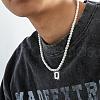 PVC Initial Pendant Plastic Pearl Round Beaded Necklaces for Women Men FS-WGA2226-27-2