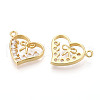 Brass Micro Pave Cubic Zirconia Pendants KK-N265-34G-2