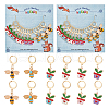 Alloy Enamel Bee & Leaf Planter with Heart Pendant Locking Stitch Markers HJEW-AB00042-1