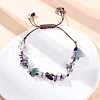Adjustable Natural Fluorite Braided Bead Bracelets for Women BJEW-U035-02I-1