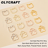 Olycraft 32Pcs 8 Styles Cat Head Paw Print Alloy Open Back Bezel Charms PALLOY-OC0002-99-4