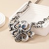 Bohemian Octopus Alloy Indicolite Rhinestone Pendant Necklaces FS-WG0239D-02-2