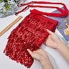 Polyester with Glitter Waist Belt with Curb Chains AJEW-WH0166-70B-3