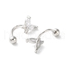 999 Fine Silver Micro Pave Clear Cubic Zirconia Ear Plug Gauges EJEW-P296-06P-2