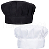 CREATCABIN 2Pcs 2 Colors Adjustable Polycotton Chef Hat AJEW-CN0002-26-1