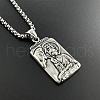 Vintage Stainless Steel Dual-sided Buddha Pendant Necklaces GQ0309-1