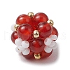 Natural Carnelian(Dyed & Heated) & Glass Seed Cluster Beads PALLOY-MZ00591-02-4