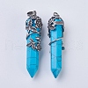 Natural & Synthetic Gemstone Pointed Pendants G-F529-B-3