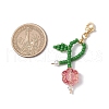 Flower Seed Bead & Glass Braided Pendant Decorations HJEW-TA00338-3