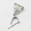Anti-Tarnish Rhodium Plated 925 Sterling Silver Pendant Bails STER-A102-005P-1
