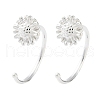999 Fine Silver Pull Through Earrings EJEW-P296-26E-S-1