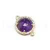 Natural Amethyst Connector Charms PW-WGD2653-04-1