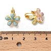 Flower Brass Enamel Hoop Earrings EJEW-P308-08G-3