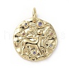 Brass Micro Pave Cubic Zirconia Pendants X-ZIRC-G157-03J-01G-1